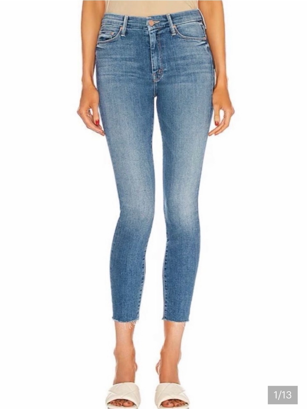 MOTHER High Waisted Looker Ankle Fray Hey Sun size 29